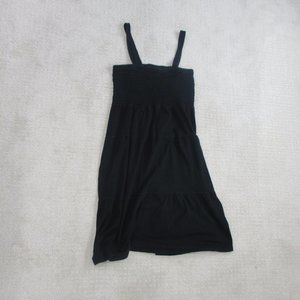 Faded Glory Cover Up Womens Medium Black Elastic Tank Swim Suit Cover Up